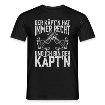 Capitaine à voile Dire bateau Voilier Capitaine - T-shirt homme - noir - Devant - AI Model Male 178 light (178cm)
