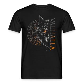 Valhalla Wolf Norse Gods Viking Compass - Men's T-Shirt - black - Front - AI Model Male 178 light (178cm)