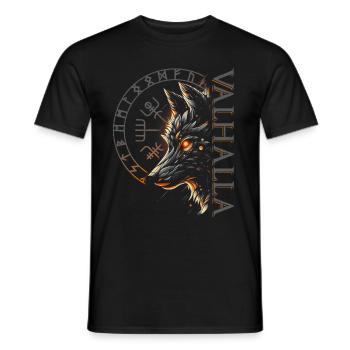 Valhalla Wolf Norse Gods Viking Compass - Men's T-Shirt - black - Front - AI Model Male 178 light (178cm)