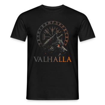 Valhalla Wolf Norse Gods Viking Compass - Men's T-Shirt - black - Front - AI Model Male 178 light (178cm)