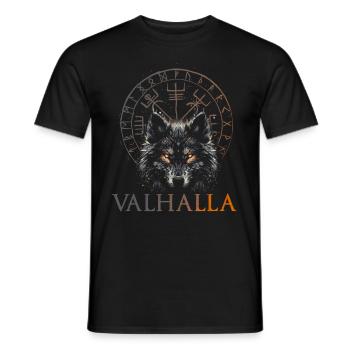 Valhalla Wolf Norse Gods Viking Compass - Men's T-Shirt - black - Front - AI Model Male 178 light (178cm)