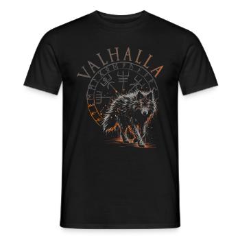 Valhalla Wolf Norse Gods Viking Compass - Men's T-Shirt - black - Front - AI Model Male 178 light (178cm)