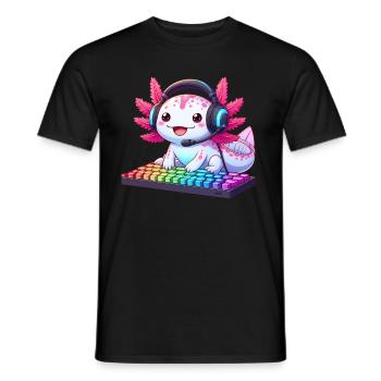 Gamesolotl Axolotl PC Gaming Gamer Lecteur vidéo - T-shirt homme - noir - Devant - AI Model Male 178 light (178cm)