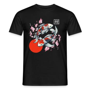 Japanese Koi Carp Nishikigoi Fish - Men's T-Shirt - black - Front - AI Model Male 178 light (178cm)