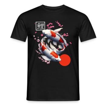 carpe koï japonaise poisson nishikigoi - T-shirt homme - noir - Devant - AI Model Male 178 light (178cm)