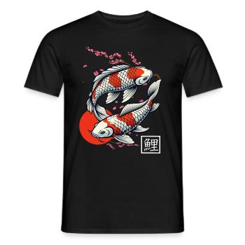 Japanese Koi Carp Nishikigoi Fish - Men's T-Shirt - black - Front - AI Model Male 178 light (178cm)