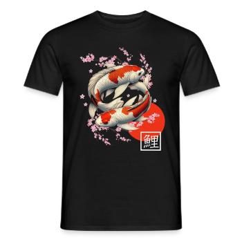 Japanese Koi Carp Nishikigoi Fish - Men's T-Shirt - black - Front - AI Model Male 178 light (178cm)