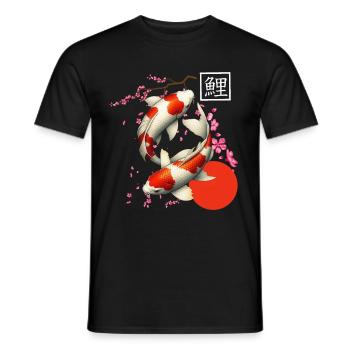 carpe koï japonaise poisson nishikigoi - T-shirt homme - noir - Devant - AI Model Male 178 light (178cm)