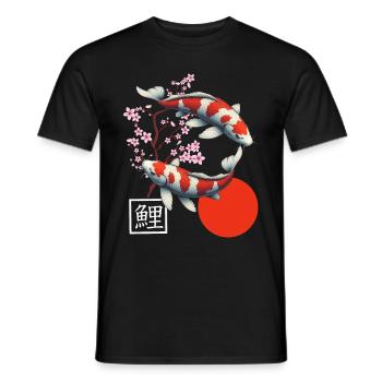 Japanischer Koi Karpfen Nishikigoi Fisch - Männer T-Shirt - Schwarz - Vorne - AI Model Male 178 light (178cm)