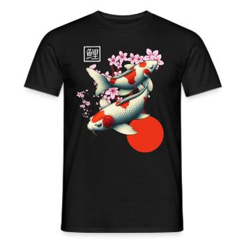 carpe koï japonaise poisson nishikigoi - T-shirt homme - noir - Devant - AI Model Male 178 light (178cm)