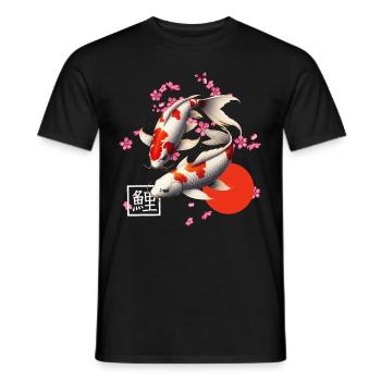 carpe koï japonaise poisson nishikigoi - T-shirt homme - noir - Devant - AI Model Male 178 light (178cm)