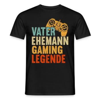 Gamer Papa Papa Amateur de jeux vidéo PC - T-shirt homme - noir - Devant - AI Model Male 178 light (178cm)