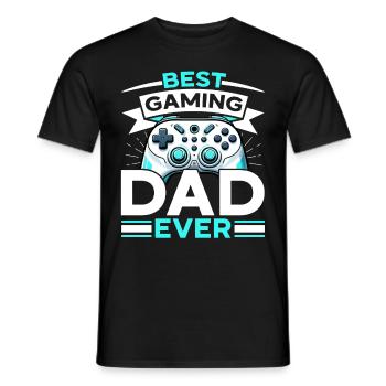 Gamer Papa Papa Amateur de jeux vidéo PC - T-shirt homme - noir - Devant - AI Model Male 178 light (178cm)