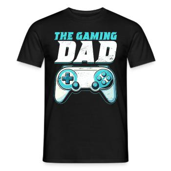 Gamer Papa Papa Amateur de jeux vidéo PC - T-shirt homme - noir - Devant - AI Model Male 178 light (178cm)