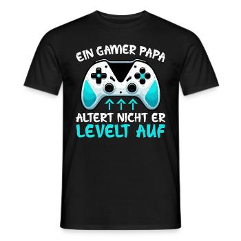 Gamer Papa Papa Amateur de jeux vidéo PC - T-shirt homme - noir - Devant - AI Model Male 178 light (178cm)