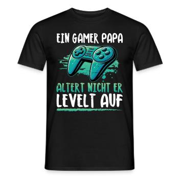 Gamer Papa Papa Amateur de jeux vidéo PC - T-shirt homme - noir - Devant - AI Model Male 178 light (178cm)
