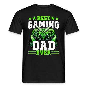 Gamer Papa Papa Amateur de jeux vidéo PC - T-shirt homme - noir - Devant - AI Model Male 178 light (178cm)