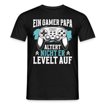 Gamer Papa Papa Amateur de jeux vidéo PC - T-shirt homme - noir - Devant - AI Model Male 178 light (178cm)