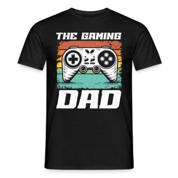 Gamer Papa Papa Amateur de jeux vidéo PC - T-shirt homme - noir - Devant - AI Model Male 178 light (178cm)