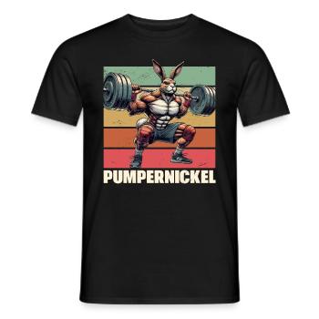 Pumpernickel-Kaninchen Fitnesstrainer Bodybuilder - Männer T-Shirt - Schwarz - Vorne - AI Model Male 178 light (178cm)
