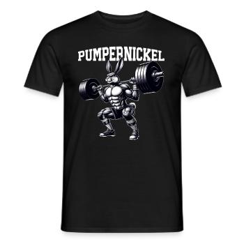 Pumpernickel-Kaninchen Fitnesstrainer Bodybuilder - Männer T-Shirt - Schwarz - Vorne - AI Model Male 178 light (178cm)