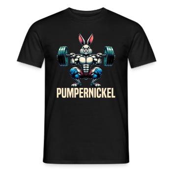 Pumpernickel-Kaninchen Fitnesstrainer Bodybuilder - Männer T-Shirt - Schwarz - Vorne - AI Model Male 178 light (178cm)
