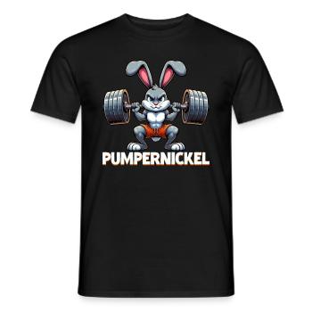 Pumpernickel-Kaninchen Fitnesstrainer Bodybuilder - Männer T-Shirt - Schwarz - Vorne - AI Model Male 178 light (178cm)