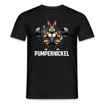 Pumpernickel-Kaninchen Fitnesstrainer Bodybuilder - Männer T-Shirt - Schwarz - Vorne - AI Model Male 178 light (178cm)