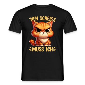 I have to give a shit to cat lovers sarcastically - Men's T-Shirt - black - Front - AI Model Male 178 light (178cm)
