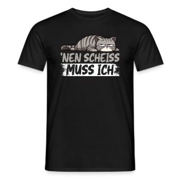 I have to give a shit to cat lovers sarcastically - Men's T-Shirt - black - Front - AI Model Male 178 light (178cm)