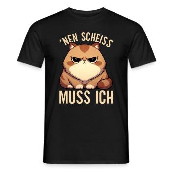 I have to give a shit to cat lovers sarcastically - Men's T-Shirt - black - Front - AI Model Male 178 light (178cm)