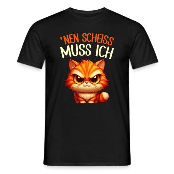 I have to give a shit to cat lovers sarcastically - Men's T-Shirt - black - Front - AI Model Male 178 light (178cm)