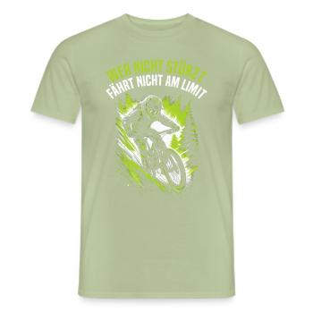 Mountain bikers Bicycle lovers Cyclists Cycling - Men's T-Shirt - sage - Front - AI Model Male 178 light (178cm)