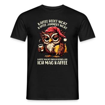 Coffee Doesn't Talk Owl Coffee Drinker Sarcasm - Men's T-Shirt - black - Front - AI Model Male 178 light (178cm)