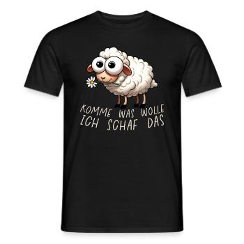 Komme Was Wolle Ich Schaf Das Motivierender - Männer T-Shirt - Schwarz - Vorne - AI Model Male 178 light (178cm)