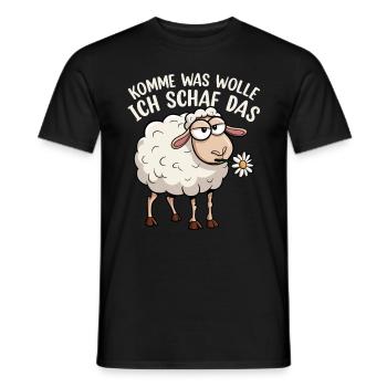 Komme Was Wolle Ich Schaf Das Motivierender - Männer T-Shirt - Schwarz - Vorne - AI Model Male 178 light (178cm)