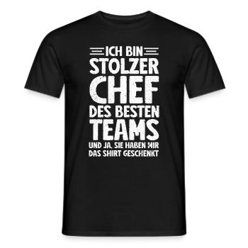 Stolzer Chef Von Tollen Mitarbeitern Kollege Büro - Männer T-Shirt - Schwarz - Vorne - AI Model Male 178 light (178cm)