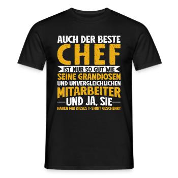 Stolzer Chef Von Tollen Mitarbeitern Kollege Büro - Männer T-Shirt - Schwarz - Vorne - AI Model Male 178 light (178cm)