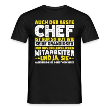 Stolzer Chef Von Tollen Mitarbeitern Kollege Büro - Männer T-Shirt - Schwarz - Vorne - AI Model Male 178 light (178cm)