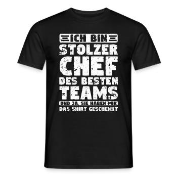 Stolzer Chef Von Tollen Mitarbeitern Kollege Büro - Männer T-Shirt - Schwarz - Vorne - AI Model Male 178 light (178cm)