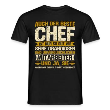 Stolzer Chef Von Tollen Mitarbeitern Kollege Büro - Männer T-Shirt - Schwarz - Vorne - AI Model Male 178 light (178cm)