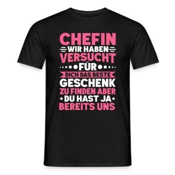 Stolzer Chefin Von Tollen Mitarbeitern Kollege - Männer T-Shirt - Schwarz - Vorne - AI Model Male 178 light (178cm)