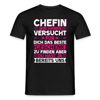 Stolzer Chefin Von Tollen Mitarbeitern Kollege - Männer T-Shirt - Schwarz - Vorne - AI Model Male 178 light (178cm)