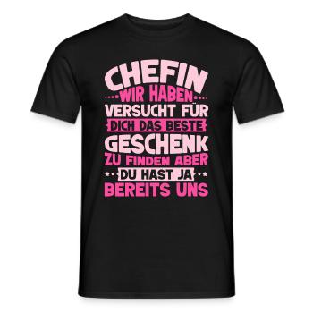 Stolzer Chefin Von Tollen Mitarbeitern Kollege - Männer T-Shirt - Schwarz - Vorne - AI Model Male 178 light (178cm)