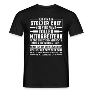 Stolzer Chef Von Tollen Mitarbeitern Kollege Büro - Männer T-Shirt - Schwarz - Vorne - AI Model Male 178 light (178cm)