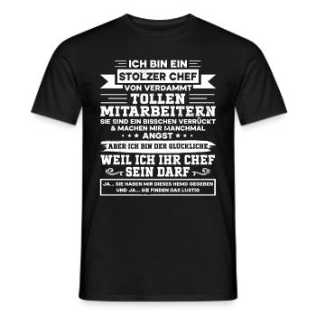 Stolzer Chef Von Tollen Mitarbeitern Kollege Büro - Männer T-Shirt - Schwarz - Vorne - AI Model Male 178 light (178cm)