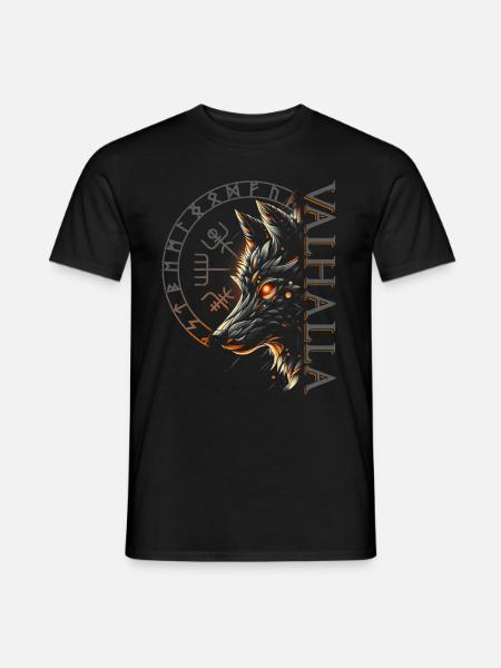 Valhalla Wolf Dieux nordiques Vikings nordiques - T-shirt homme - noir