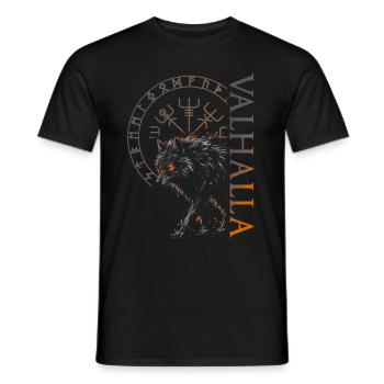 Valhalla Wolf Dieux nordiques Vikings nordiques - T-shirt homme - noir - Devant - AI Model Male 178 light (178cm)
