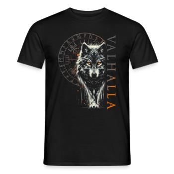 Valhalla Wolf Dieux nordiques Vikings nordiques - T-shirt homme - noir - Devant - AI Model Male 178 light (178cm)