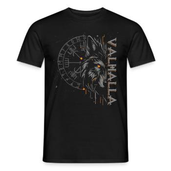 Valhalla Wolf Norse Gods Norse Vikings - Men's T-Shirt - black - Front - AI Model Male 178 light (178cm)